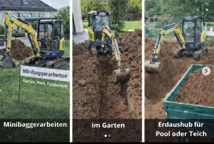 Verschiedene Minibaggerarbeiten